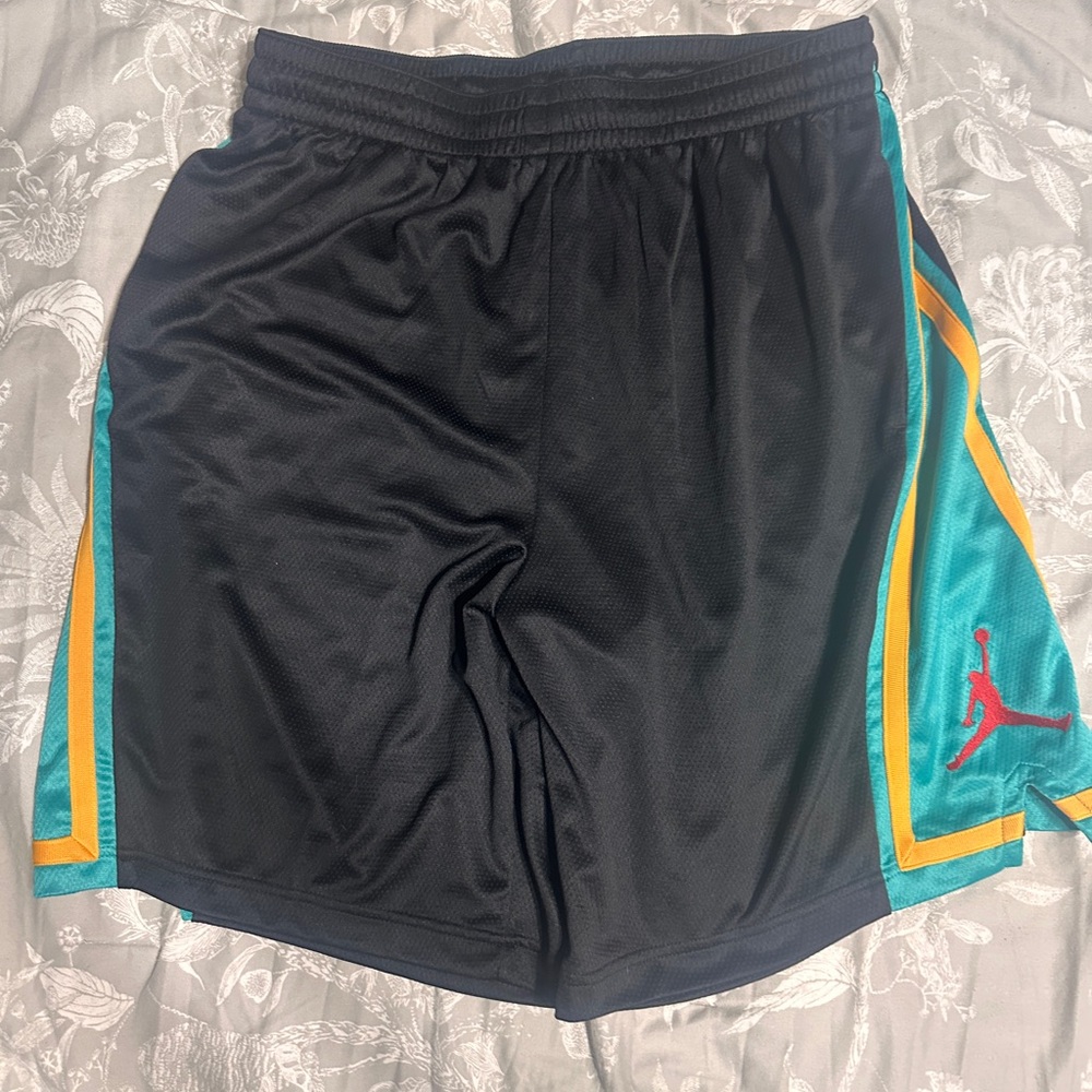Jordan Athletic Shorts Black Teal Yellow - Picture 2 of 2